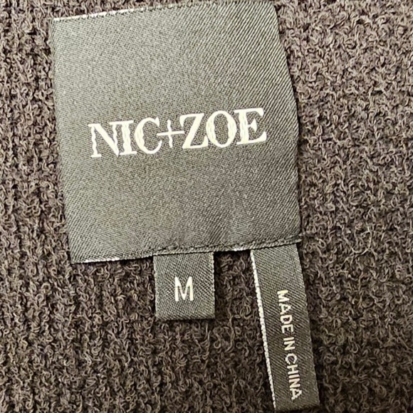 NIC+ZOE Black Textured Open Front Cardigan Sweater Jacket Size M NWT Retail $178 - Picture 4 of 13